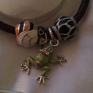 Brighton Jewelry - Brighton leather bracelet with 3 charms Brighton Jewelry - Brighton leather bracelet with 3 charms
